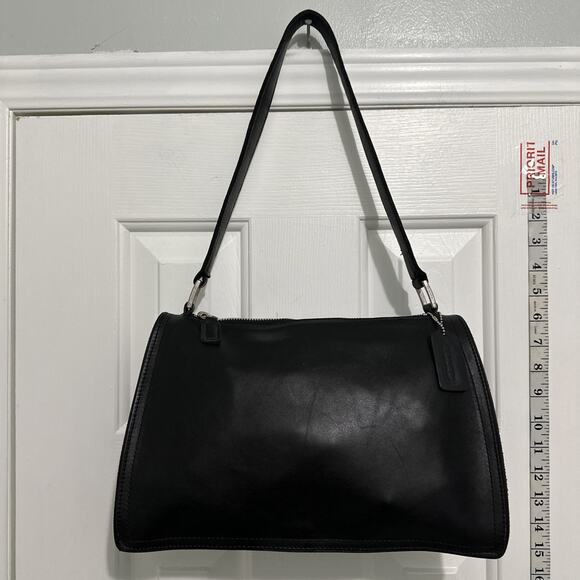 Vintage Coach 6145 Shoulder Bag Handbag Leather Black - Picture 1 of 13